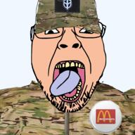 badge button cap clothes glasses hat jacket mcdonalds multicam open_mouth patch russia russian_volunteer_corps stubble tongue ukraine variant:bernd volunteer_corps // 1916x1920 // 2.0MB