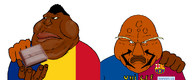 2soyjaks angry antenna badge barcelona brown_skin bug clothes fat flag flag:romania football forehead_mark hair hand lips mandible meta:namefags meximutt obese orange_skin perro_hold romania romanian_schizo series:muttverse soccer termitesilva_(user) text variant:disgusting_trevorcreature variant:meximutt wallet white_background yellow_sclera // 2029x849 // 192.2KB