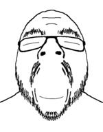 closed_eyes closed_mouth distorted eyebrows glasses soyjak stubble variant:flartson // 410x524 // 50.3KB