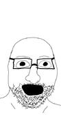glasses justin_trudeau open_mouth soyjak stubble variant:true_doe // 416x900 // 88.4KB