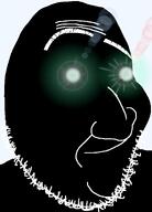 bald glowing_eyes inverted smile smug stubble thougher vantablack_skin variant:smugjak // 554x772 // 121.5KB