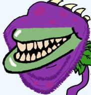 amerimutt chomper happy plants_vs_zombies purple_skin sharp_teeth smile subvariant:impish_amerimutt variant:impish_soyak_ears yellow_teeth // 598x628 // 83.9KB