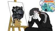 angry arm artist brown_hair brush canvas closed_mouth clothes coal coal_(minecraft) coal_ore_(minecraft) coal_skin disappointed disappointment ear easel gem gem_alert gem_skin glasses hair hand hat holding_object long_hair minecraft multiple_soyjaks open_mouth painter sad side_profile soyjak stubble tear text track_suit variant:a24_slowburn_soyjak variant:chudjak variant:feraljak variant:impish_soyak_ears variant:ppp variant:sobot video_game // 1488x840 // 703.4KB