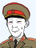 blush kgb kuz looking_at_you star_(symbol) sweating uniform variant:kuzjak // 800x1067 // 265.5KB