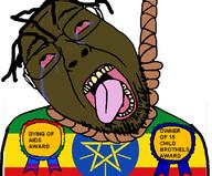 aids black_skin countrywar ethiopia flag flag:ethiopia flag:lgbt_pride_flag hanging lgbt nigger pedophile rope star_(symbol) tranny variant:bernd // 816x676 // 50.6KB