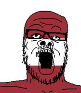 country flag flag:latvia glasses latvia latvian mustache open_mouth soyjak stubble variant:a24_slowburn_soyjak // 454x520 // 15.8KB