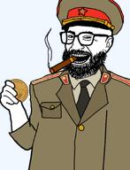 2soyjaks arm beard cigar clothes coin communism ear eyebrows glasses hammer_and_sickle hand holding_object kgb kolyma kuz looking_at_you military_cap military_uniform necktie nose open_mouth reppey smile smoke smug soviet_army_uniform teeth text thumbs_up transparent_background variant:kuzjak variant:tonytut white_skin wrinkles // 1080x1410 // 222.3KB