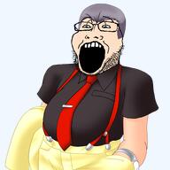 07th_expansion glasses hair higurashi higurashi_no_naku_koro_ni ooishi_kuraudo open_mouth sprite stubble variant:markiplier_soyjak2 // 480x480 // 131.2KB