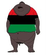 africa african_american afro black_skin fat flag:pan-african obese pan_african small_penis subvariant:beast subvariant:endmutt subvariant:morbidmutt ugly // 1071x1280 // 54.6KB