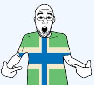 arm british clothes ear england flag flag:gloucestershire glasses gloucestershire hair hand open_mouth pointing soyjak stubble teeth tshirt united_kingdom variant:shirtjak // 1236x1118 // 27.3KB