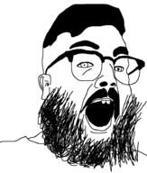 glasses hair soyjak stubble variant:buckteeth_soyjak // 792x934 // 29.6KB