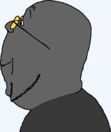 admin administrator closed_mouth eyebrows forehead_wrinkles glasses gray gray_skin grey grey_skin happy no_ears nose profile side side_profile side_view smile soot soyjak_party stubble subvariant:gapejak_side subvariant:wholesome_soyjak teeth variant:gapejak yellow_glasses // 749x890 // 13.4KB