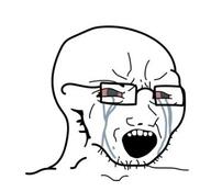 angry beard crying glasses meta:not_oc open_mouth red_eyes variant:soyak // 355x321 // 56.2KB