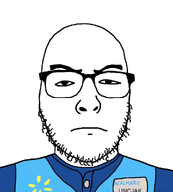 facial_mark glasses job soy soyjak uncjak variant:uncjak wagie walmart white_background working // 900x1000 // 226.3KB