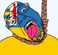 animal bear country flag flag:transcarpathian_oblast flag:ukraine glasses hair hanging oblast open_mouth rope soyjak stubble suicide teeth tongue transcarpathian_oblast transparent transparent_background ukraine variant:bernd yellow_teeth // 768x719 // 50.7KB
