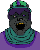 bear clothes ear grey_skin hat jimbo_(namefag) looking_at_you meta:namefags op_is_an_aryan_beast_for_not_taging_his_own_posts open_mouth purple_eyes purple_hair scarf stubble sweating teeth variant:alicia white_background // 590x745 // 21.1KB