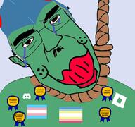 ack artist:crimsonvoidhydra1488 attention_whore award closed_mouth crying dead discord faggot flag:transgender_pride_flag green_skin hanging jartycuck jartypedo map_(pedophile) parlo parlocuck pedophile roblox rope smile subvariant:chudjak_front subvariant:jartycuck tranny valkyrie valkyrie_helm variant:chudjak // 1920x1798 // 945.9KB