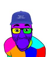 autism cap clothes colorful glasses hat smile stubble text variant:el_perro_rabioso // 427x490 // 240.0KB