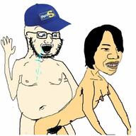 cap clothes crazed finns_party glasses hat open_mouth soyjak subvariant:soyak_(crazed) variant:soyak // 684x684 // 52.8KB