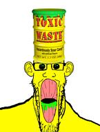 candy clothes ear flavorjak food glasses hat oh_my_god_she_is_so_attractive open_mouth sour soyjak stretched_mouth stubble subvariant:longplier variant:markiplier_soyjak yellow // 1080x1433 // 200.0KB