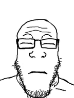 eyebrows forehead_lines front_facing glasses no_eyes nose soyjak stubble subvariant:neutralplier variant:markiplier_soyjak // 375x500 // 59.9KB