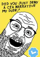 glasses mustache open_mouth soyjak stubble text twitter variant:its_out_get_in_here // 855x1200 // 169.3KB