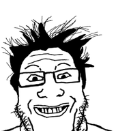 animated glasses hair poyopoyo poyunpoyun smile soyjak stubble text variant:markiplier_soyjak // 300x400 // 871.0KB