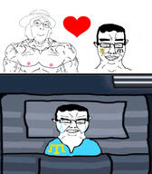 Astrofene_(namefag) CrimeanChud_(namefag) arm blue_eyes breasts buff closed_mouth clothes crimea crimean_tatar cuman cumans ein eyes_like_the_o-o-cean female femjak flag:crimean_tatar glasses hair hat heart meta:tagme muscular_female sleeping smile soyjak subvariant:chudjak_front subvariant:female_cobson subvariant:muscular_chud tits tshirt turquoise_shirt variant:chudjak variant:cobson // 2284x2604 // 1.9MB