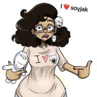art artist:bossswagmaster aryan belgian bossswagmaster brown_skin clothes coomer_artstyle drawing female genderbend girl nigger open_mouth pointing sera t-shirt t_shirt tiktok twitter variant:feraljak variant:markiplier_soyjak variant:shirtjak variant:soyak // 1080x1080 // 728.6KB