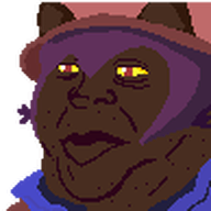 brown_skin cat_ear clothes hair hat jimbo_(namefag) jimbo_(user) jimbrap lips meta:namefags niko_(oneshot) oneshot pixel_art series:jimbo_emotes variant:alicia yellow_sclera yellow_teeth // 97x97 // 1.5KB