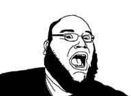 beard clothes ear glasses hair open_mouth redraw soyjak tongue variant:fatjak // 763x557 // 11.7KB