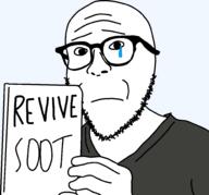 clothes crying frown glasses hand holding_object holding_sign looking_at_you open_mouth paper sad sign soot soyjak soyjak_party stubble text transparent_background tshirt variant:niceboy // 1964x1832 // 69.7KB