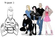 arm body_variant:diaper_gape clothes crossed_arms daddy's_girl diaper doomer female foot full_body glasses goth leg nordic_chad sitting smile soyjak stubble subvariant:trad_wife subvariant:wholesome_soyjak variant:gapejak // 1435x963 // 812.8KB