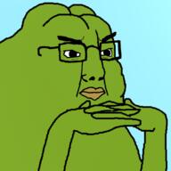 amphibian angry animal arm closed_mouth frog glasses green_skin groyper hand nas:pepe pepe pepe_the_frog soyjak subnas:groyper variant:chudjak // 1080x1080 // 179.2KB