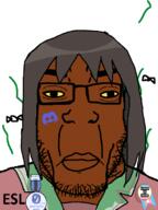 azumanga_daioh brown_skin closed_mouth discord discord_logo_facial_mark esl facial_mark fnf_pedo kasuga_ayumu series:esl_pedo_league stink_lines stinky subvariant:chudplier tranny troon variant:markiplier_soyjak yellow_sclera // 600x800 // 53.1KB