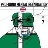 angry bald bell_curve black_eyes black_hole black_sclera british clenched_teeth closed_mouth country cracked_teeth devon drool ear england flag flag:devon flag:united_kingdom glasses hair iq iq_bell_curve mustache nightmare_fuel no_pupils profound_mental_retardation retard soyjak stubble text united_kingdom variant:feraljak wrinkles // 1024x1024 // 46.9KB
