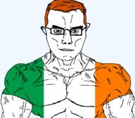 blue_eyes buff flag flag:ireland ginger ginger_hair glasses ireland red_hair subvariant:chudjak_front subvariant:muscular_chud transparent_background variant:chudjak white_skin // 1059x929 // 44.5KB