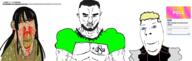 2023 2024 3soyjaks baby_lasagna beard blood bolero brown_skin buff clothes croatia eurovision female finland kaarija loreen stubble subvariant:muscular_chud subvariant:nucob sweden tattoo teeth variant:chudjak variant:cobson variant:feraljak // 2918x929 // 637.6KB