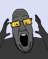 glasses hand open_mouth soot soyjak soyjak_party stubble sunglasses variant:ppp // 1000x1233 // 20.6KB