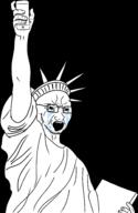 arm clothes crying glasses hang hat holding_object open_mouth phone soyjak statue statue_of_liberty stubble variant:soyak // 1826x2814 // 419.4KB