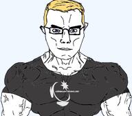 azerbaijan azerbaijan_technology blonde_hair_ blue_eyes buff clothes grey strong subvariant:chudjak_front subvariant:muscular_chud variant:chudjak vein // 1024x898 // 283.1KB