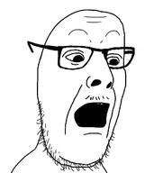 bald glasses mustache open_mouth stubble variant:smoshjak white_background // 652x693 // 47.0KB