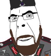 beard clothes collar_tabs cossack fur_cap glasses hat medal papakha pocket reichsadler rona smile st_george's_ribbon swastika tunic variant:cobson // 620x679 // 44.4KB