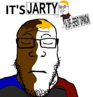brown_hair brown_skin closed_mouth full_body glasses hair jake jakparty_soy jartycuck nate soyjak stubble subvariant:neutralplier transformation variant:chudjak variant:markiplier_soyjak yellow_hair // 3810x4000 // 177.8KB