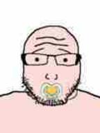 baby compressed glasses pacifier small_eyes soyjak stubble subvariant:lawrence variant:markiplier_soyjak white_skin // 120x160 // 1.6KB