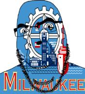 blue city city_flag closed_mouth cyan gear glasses meta:tagme milwaukee red smile soyjak stubble variant:cobson white // 775x849 // 160.3KB