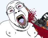 blood bloodshot_eyes cartel chainsaw clothes crime crying death fat glasses gore murder open_mouth soyjak stubble subvariant:chainsaw_bernd sweating template transparent_background variant:bernd // 1580x1267 // 427.8KB