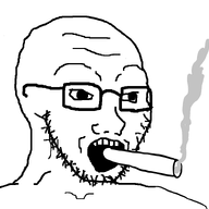 glasses open_mouth smoke smoking soyjak stubble variant:soyak // 853x800 // 30.6KB