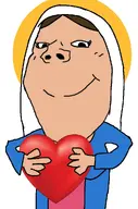 christianity halo holding_heart holding_object mary smile subvariant:gapejak_female subvariant:wholesome_soyjak variant:gapejak veil virgin_mary white_background // 676x1021 // 231.0KB