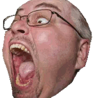 animated beard bernd_schmidt ext=gif glasses meta:not_oc open_mouth soyjak spinning variant:bernd variant:gapejak // 184x234 // 364.5KB